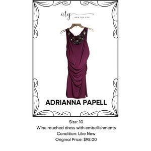 Sophisticated Wine Color Rouched Dress